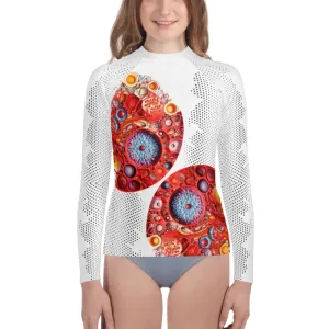 Youth Rash Guard Breathing in Red