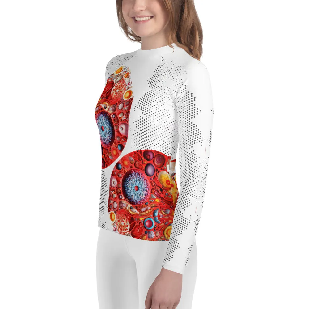 Youth Rash Guard Breathing in Red