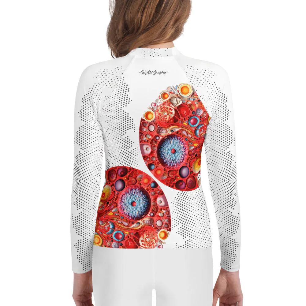 Youth Rash Guard Breathing in Red